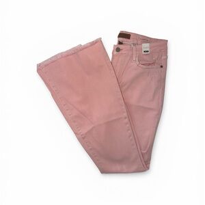 Judy Blue Blush Pink Wide Leg Jeans with Raw Hem